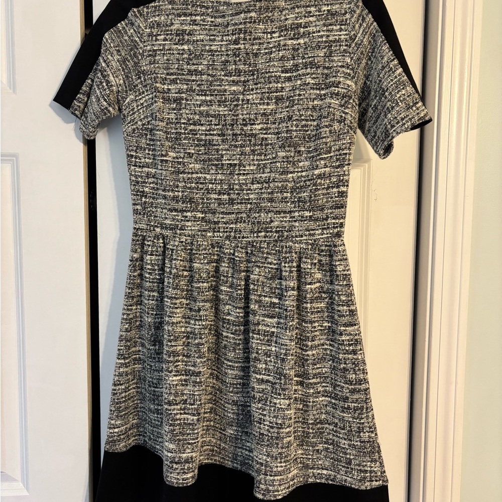 NWT Necessary Objects Black and Gray Textured Mini Dress
